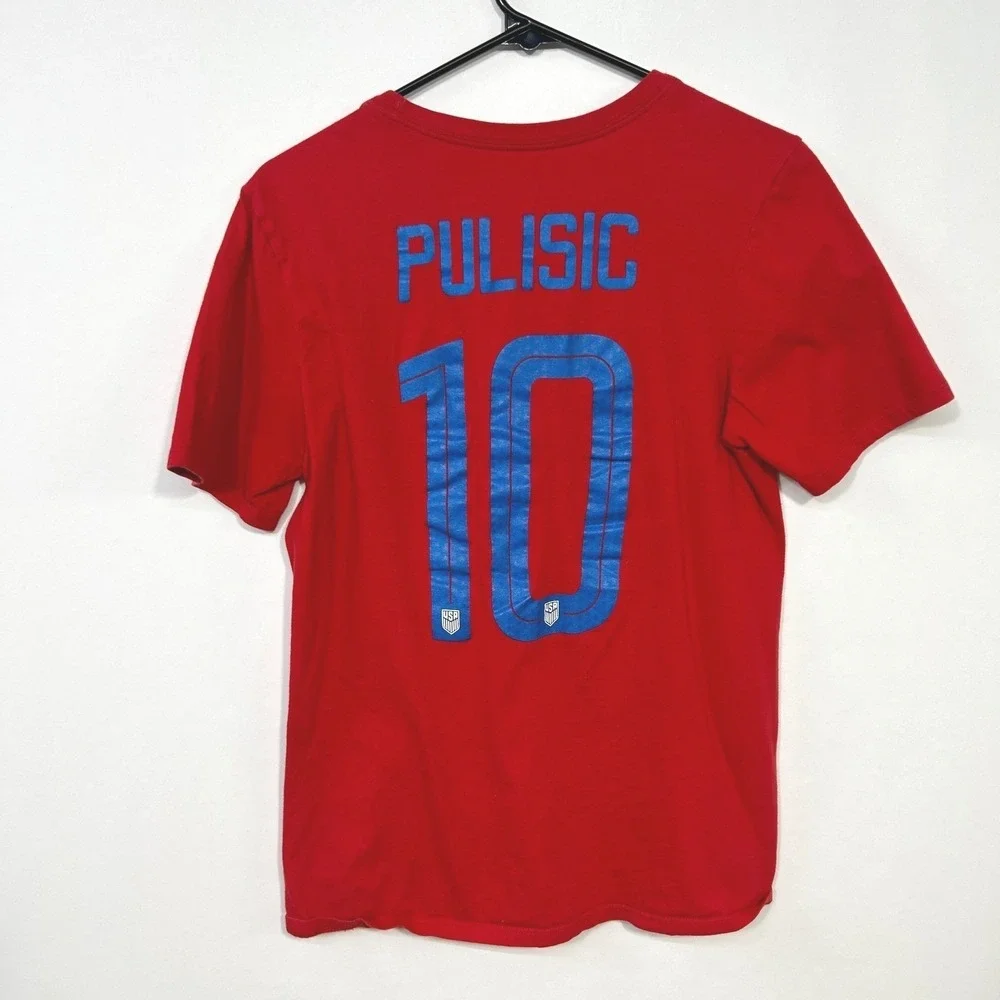 Nike USA Soccer Pulisic 10‎ T Shirt S Red Graphic Athletic Football Tee Fanwear - Picture 3 of 4
